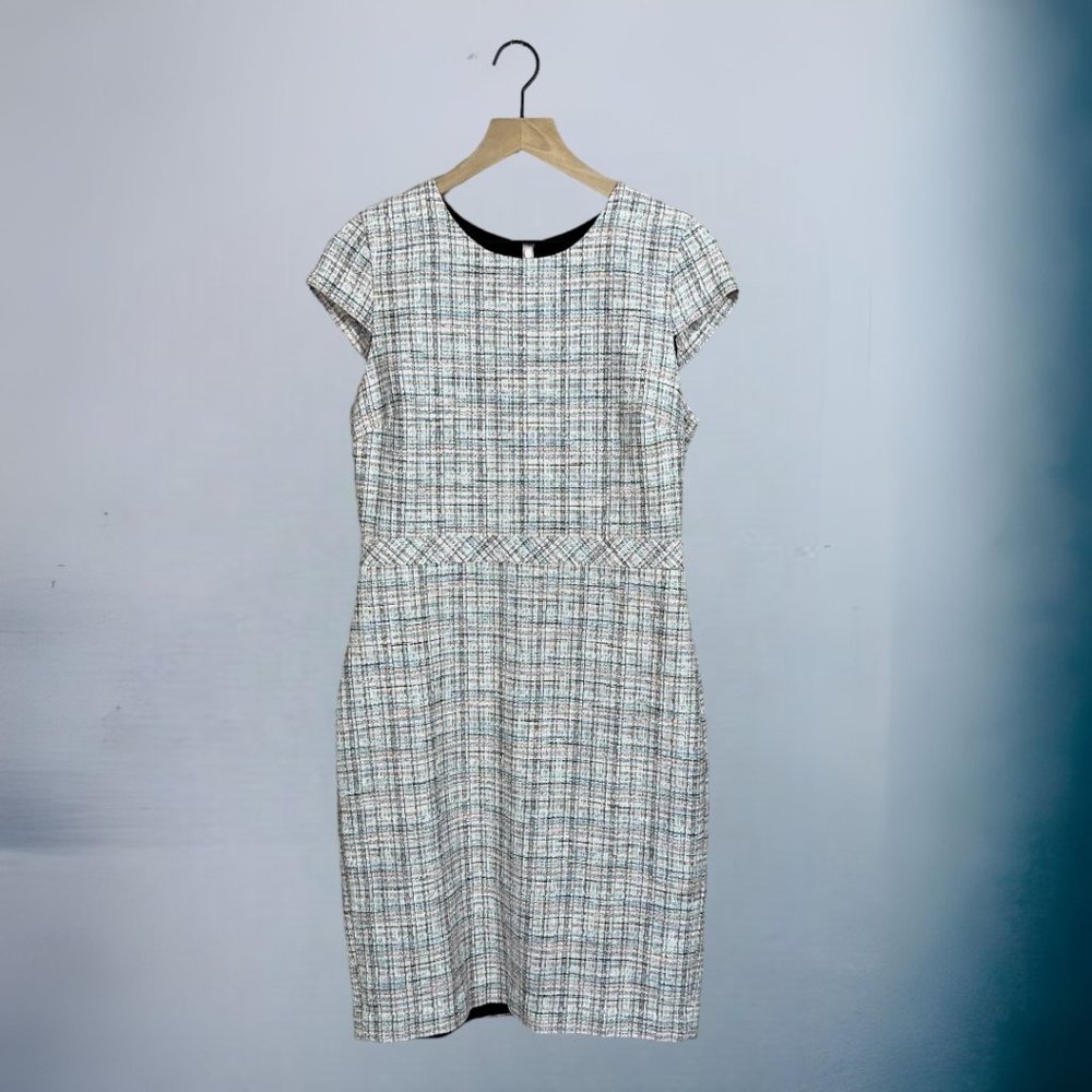 Banana Republic Factory Women’s Pink Cap Sleeve Tweed Sheath Dress Size 8